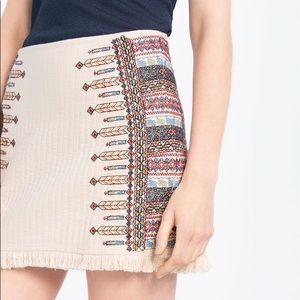 Zara Embroidered Mini Skirt